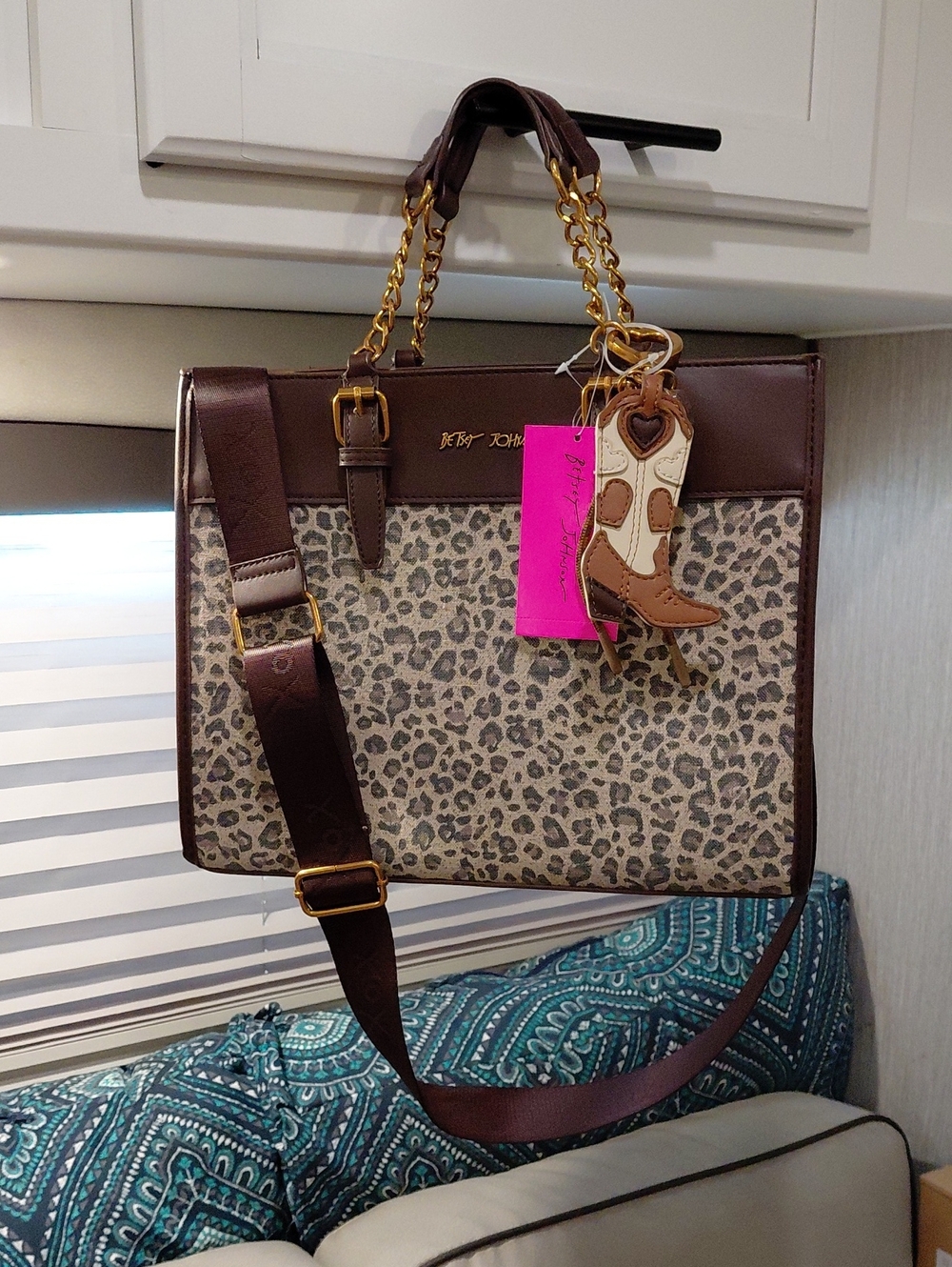 BETSEY JOHNSON LEOPARD SATCHEL